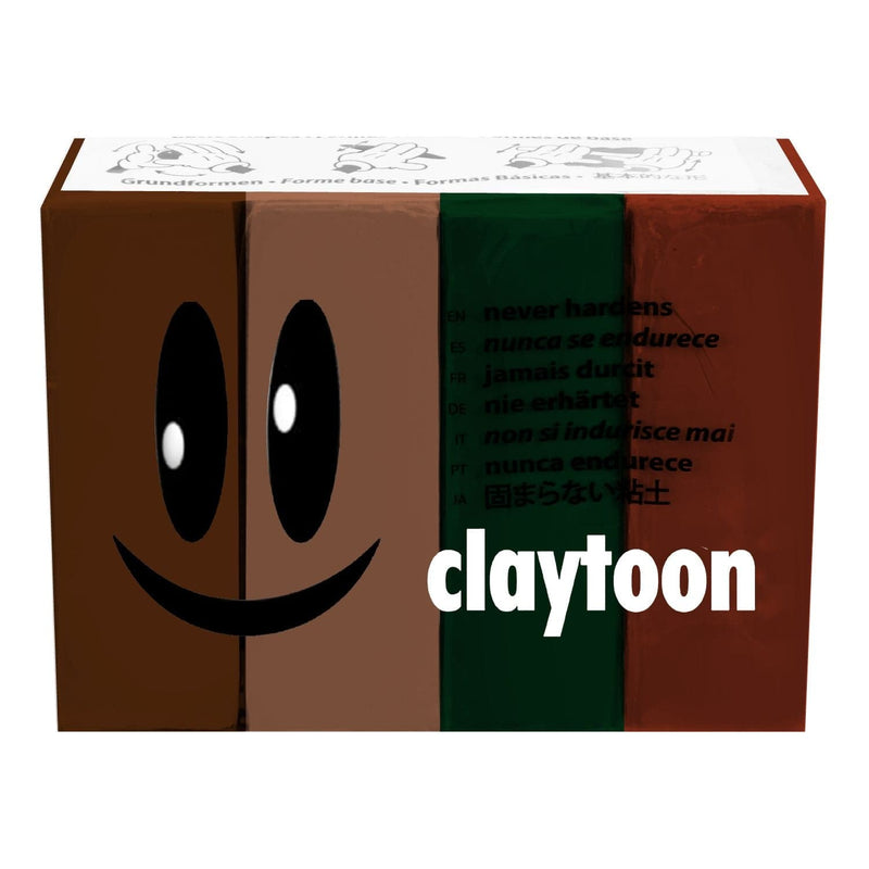 Black Claytoons Non-Hardening Modelling Clay 112g Claytoons Earth-4 Colour Set (Brown, Beige, Dark Green, Terracotta) Non Hardening Clays