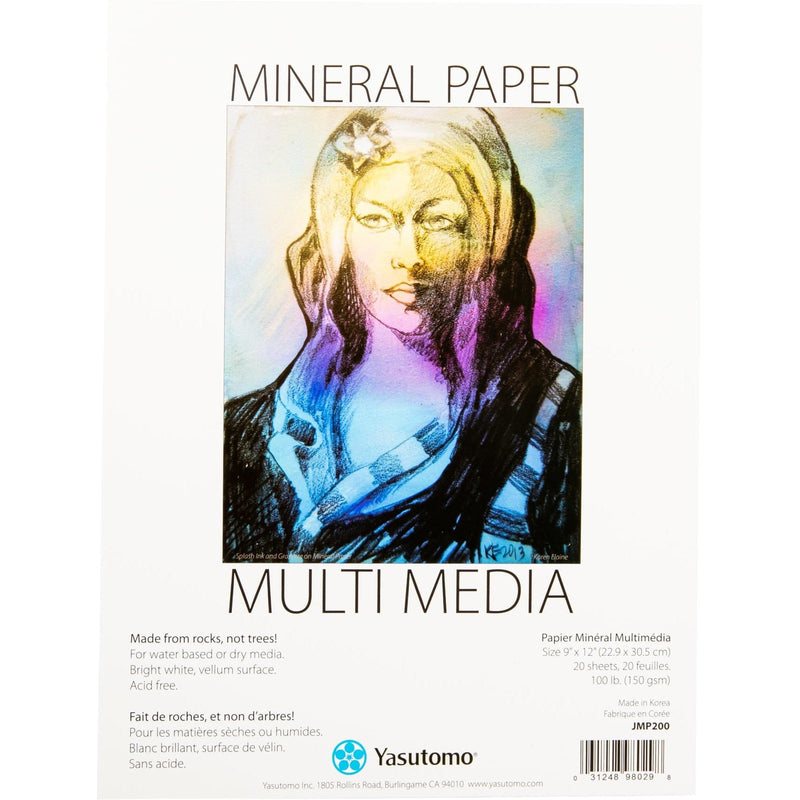 White Smoke Multi-Media Mineral Paper Pad 22.5cmX30cm 20 Sheets Origami