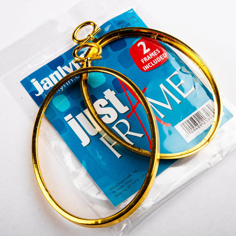 Dark Cyan Janlynn Just A Frame Oval Hoop 3.25"X4.25" 2/Pkg

Gold Needlework Hoops and Frames