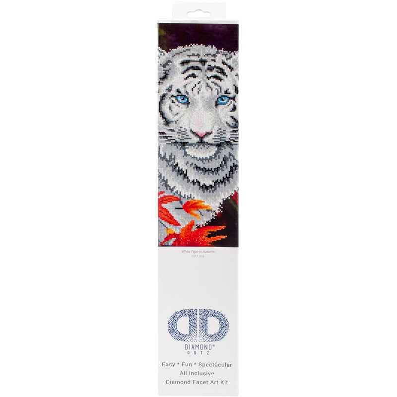 Firebrick Diamond Dotz Diamond Embroidery Facet Art Kit - White Tiger in Autumn 45x35cm Crystal and Diamond Art