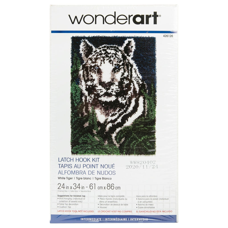 Dark Slate Gray Wonderart Latch Hook Kit 60x86cm 
White Tiger Needlework Kits