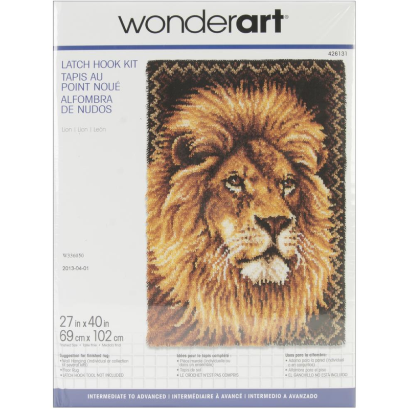 Dark Khaki Wonderart Latch Hook Kit 68x102cm 

Lion Needlework Kits
