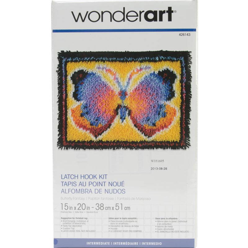 Goldenrod Wonderart Latch Hook Kit 38x50cm 
Butterfly Fantasy Needlework Kits