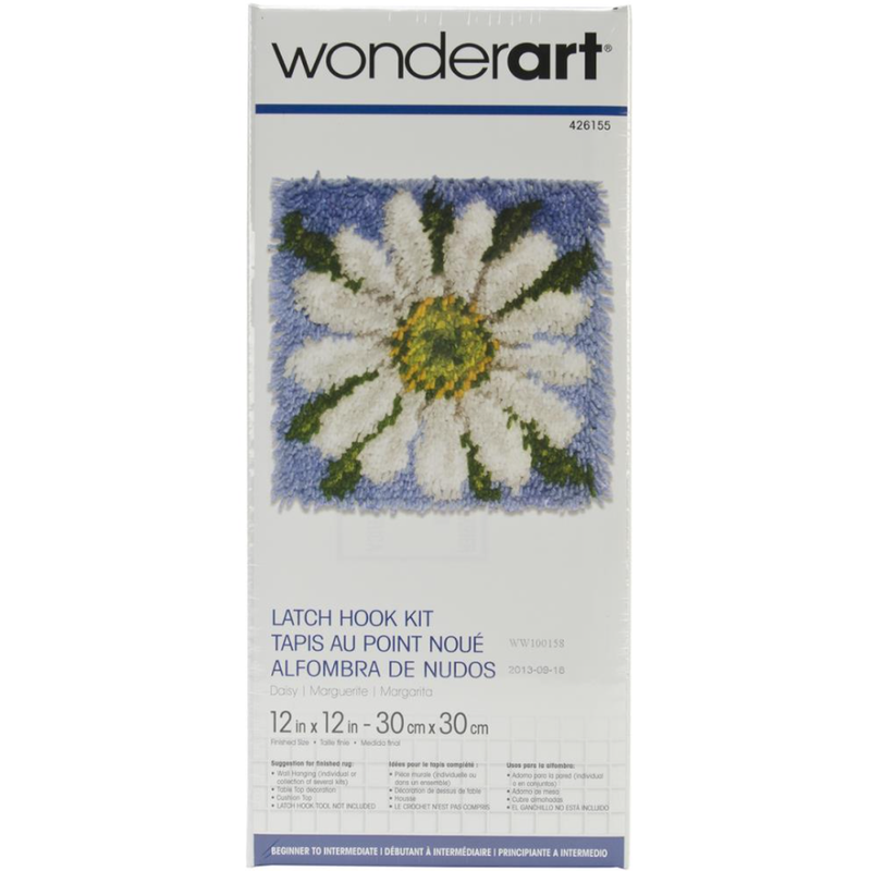 Wonderart Latch Hook Kit 30x30cm Daisy