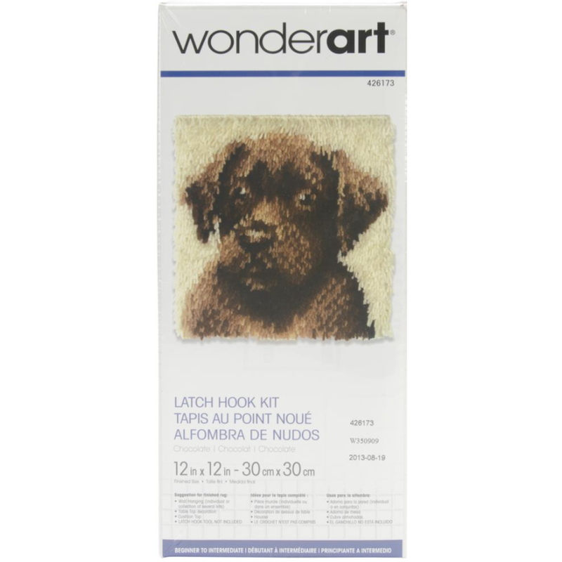 Dark Olive Green Wonderart Latch Hook Kit 30x30cm  
Chocolate Dog Needlework Kits
