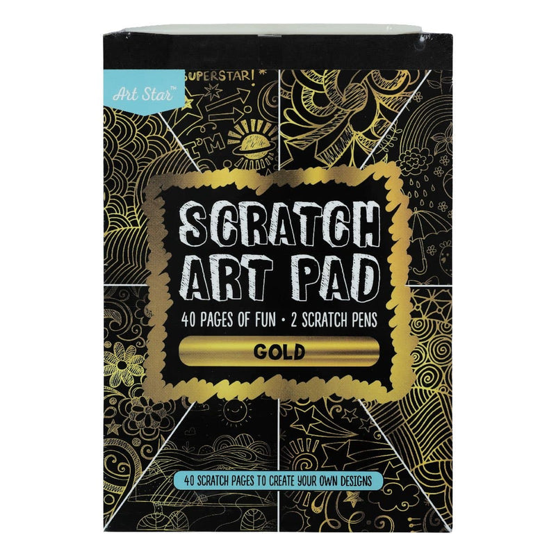 Dark Khaki Art Star A5 Scratch Art Pad Gold 40 Sheets Kids Craft Kits