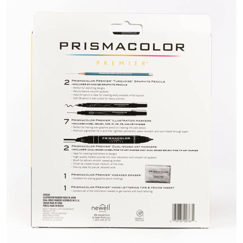 White Smoke Prismacolor Advanced Hand Lettering Set 13/Pkg- Pens and Markers