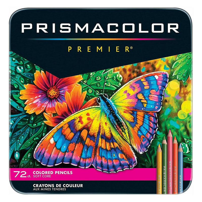 Black Prismacolor Coloured Pencils Tin 72 Colours Pencils