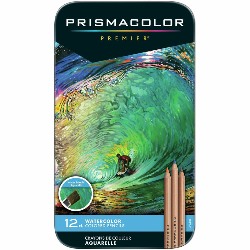Dark Slate Gray Prismacolor Watercolour Pencils Tin 12 Colours Pencils