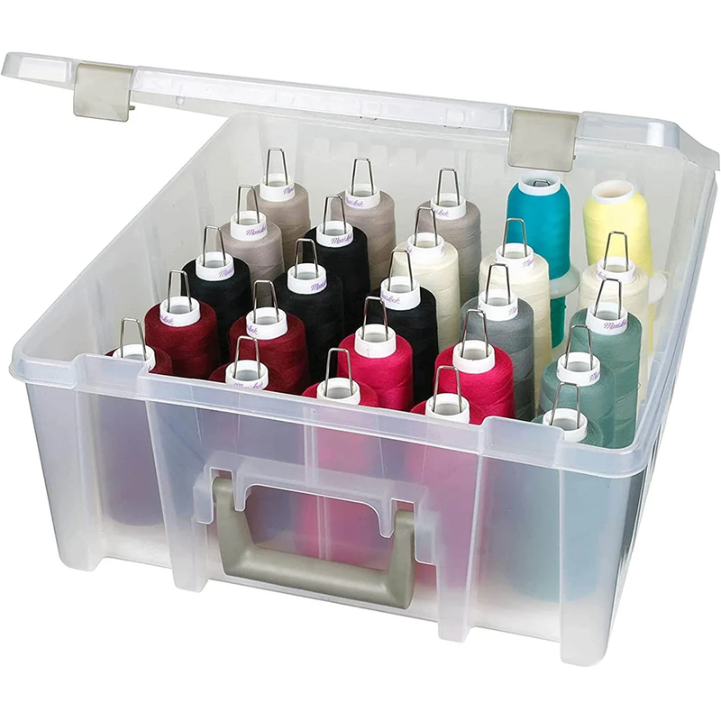 Gray ArtBin Super Satchel Thread Tray-12.5"X12.5"X6" Translucent Craft Storage