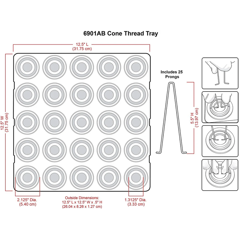 Light Gray ArtBin Super Satchel Thread Tray-12.5"X12.5"X6" Translucent Craft Storage