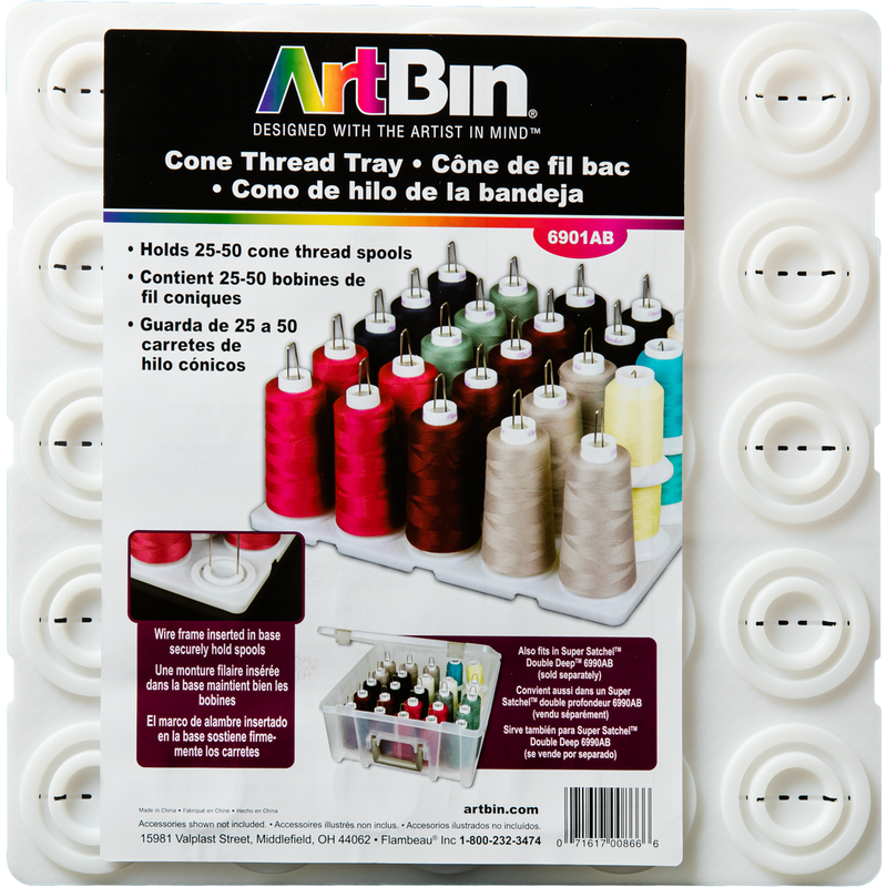Black ArtBin Super Satchel Thread Tray-12.5"X12.5"X6" Translucent Craft Storage