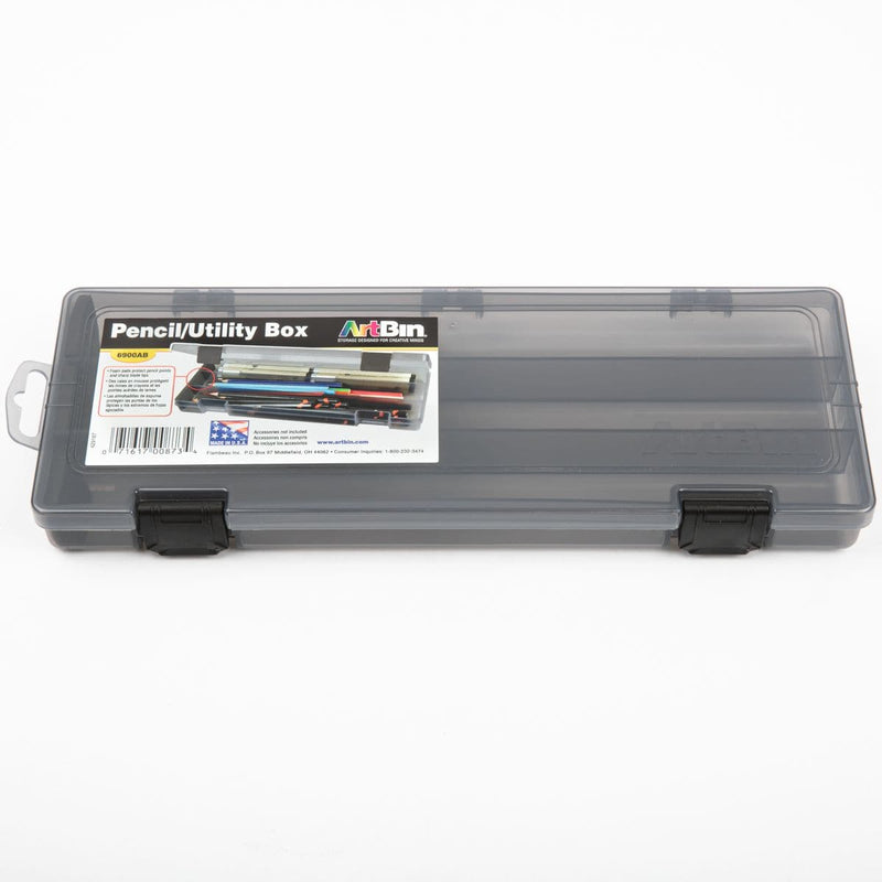 Dim Gray ArtBin Pencil Box-12.38"X4.875"X1.75" Translucent Charcoal Craft Storage