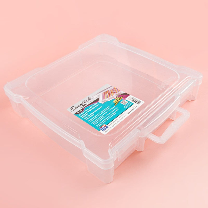 Pink ArtBin Essentials Box W/Handle-12"X12" Translucent Craft Storage