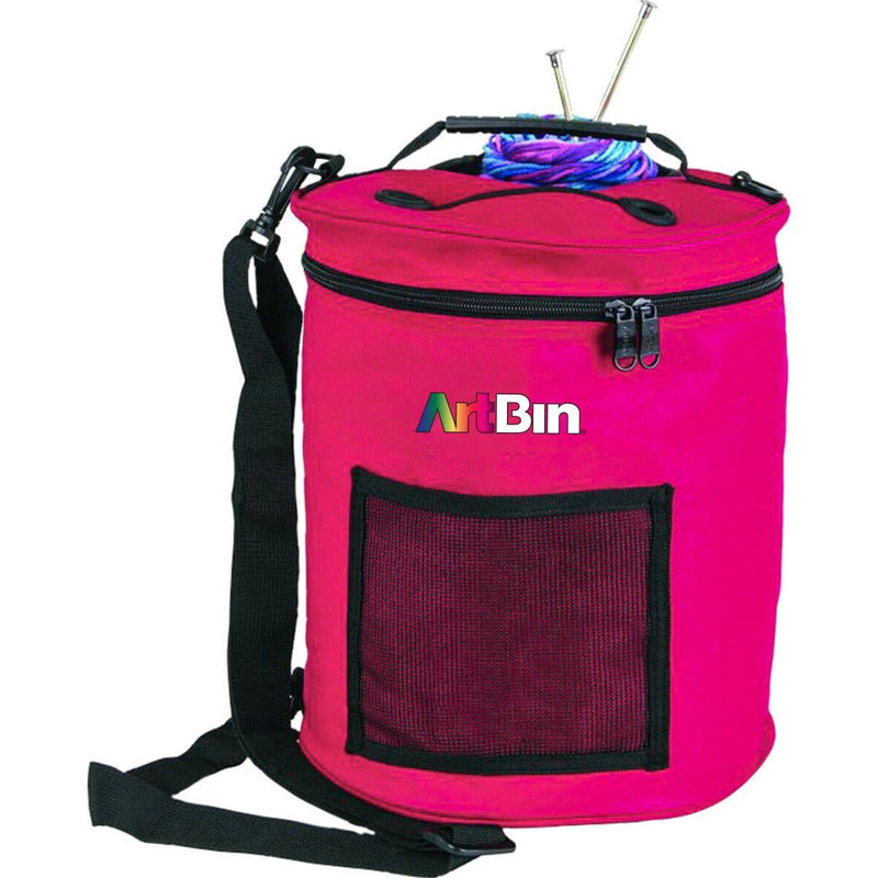 Black ArtBin Yarn Drum 12"X12.75"-Raspberry Craft Storage