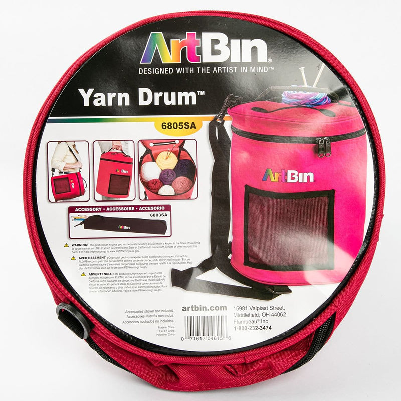 Dark Slate Gray ArtBin Yarn Drum 12"X12.75"-Raspberry Craft Storage