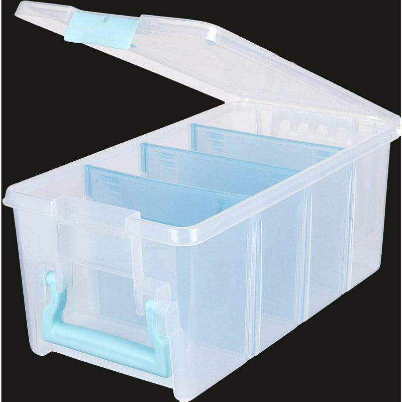Light Gray ArtBin Super Semi Satchel-Aqua Handle, Latch & Dividers Craft Storage