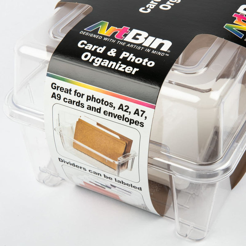 Light Gray ArtBin Card & Photo Storage Box-4"X8.25"X1" Clear Craft Storage