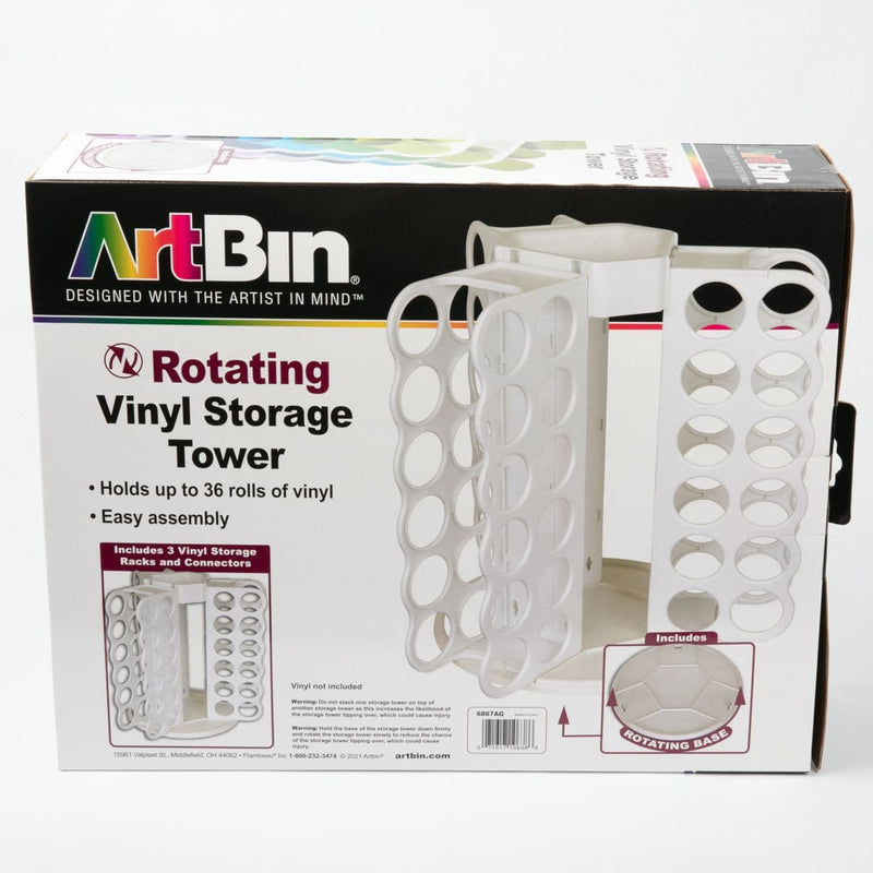 Light Gray ArtBin Rotating Vinyl Storage Tower-Holds 36 Craft Storage