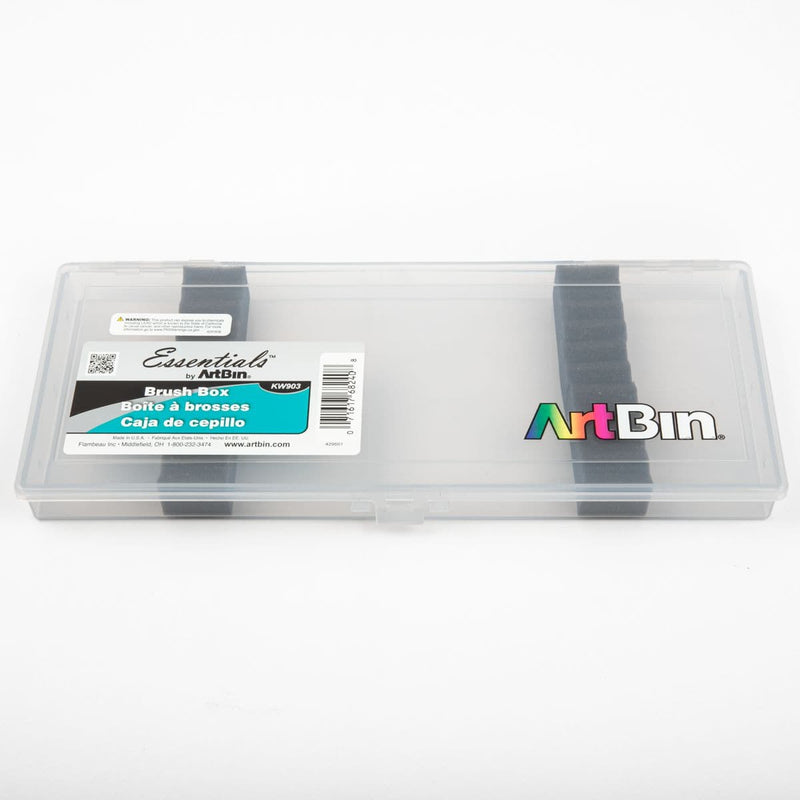 White Smoke ArtBin Brush Box-14"X6"X1.25" Translucent Craft Storage