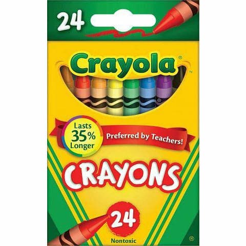 Gold Crayola 24 Crayons Regular Size 92x8mm Kids Crayons