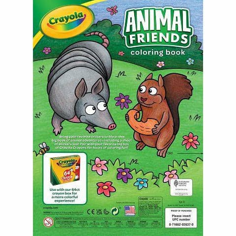 Medium Sea Green Crayola Animal Friends Coloring Book 96 Pages