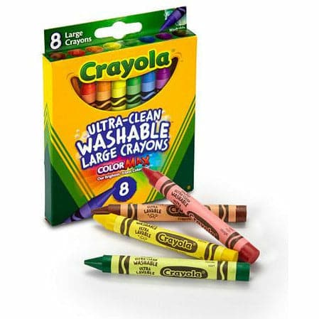 Orange Crayola 8 Washable Large Crayons Kids Crayons