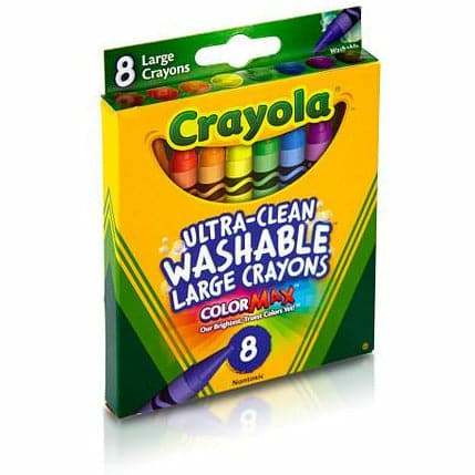 Orange Crayola 8 Washable Large Crayons Kids Crayons