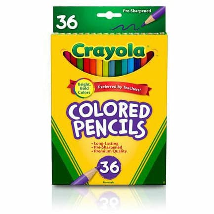 Gold Crayola 36 Full Size Colored Pencils Kids Pencils