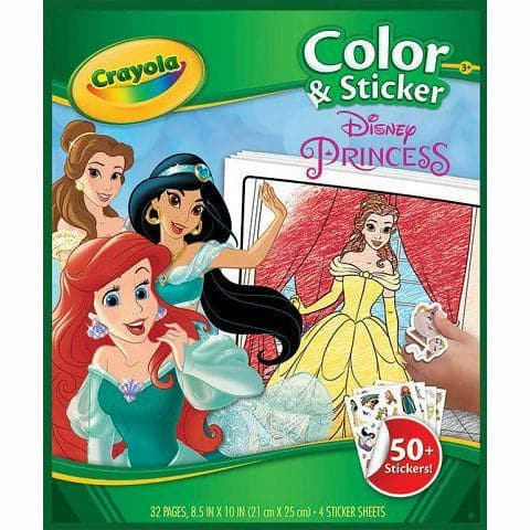 Dark Green Crayola Color & Sticker Book: Disney Princess Kids Activity Books