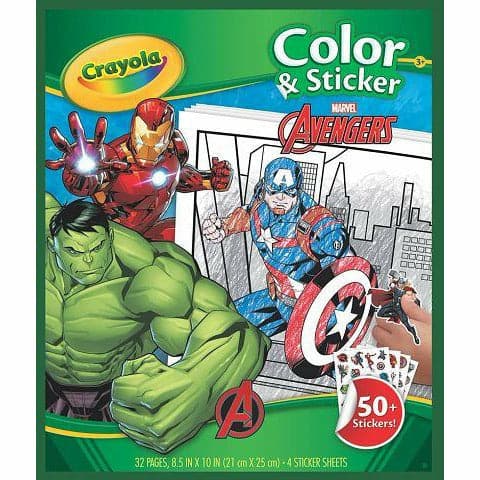 Dark Sea Green Crayola Color & Sticker Book: Marvel Avengers Kids Activity Books