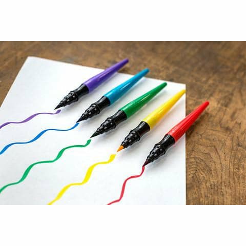 White Smoke Crayola 5 Paint Brush Pens - Classic Kids Paint Brushes