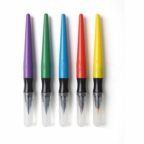 Firebrick Crayola 5 Paint Brush Pens - Classic Kids Paint Brushes