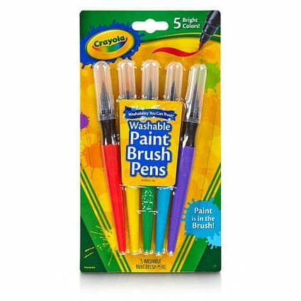 Gold Crayola 5 Paint Brush Pens - Classic Kids Paint Brushes