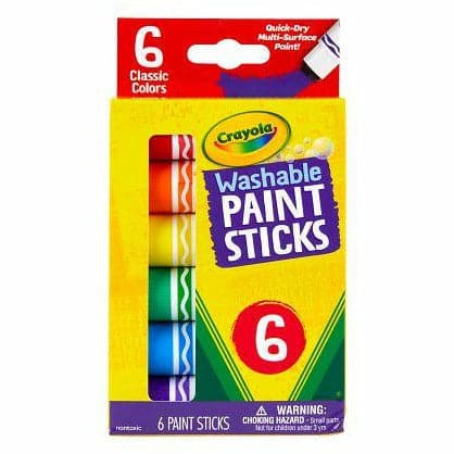 Gold Crayola Washable Paint Sticks 6 Colours Kids Paints
