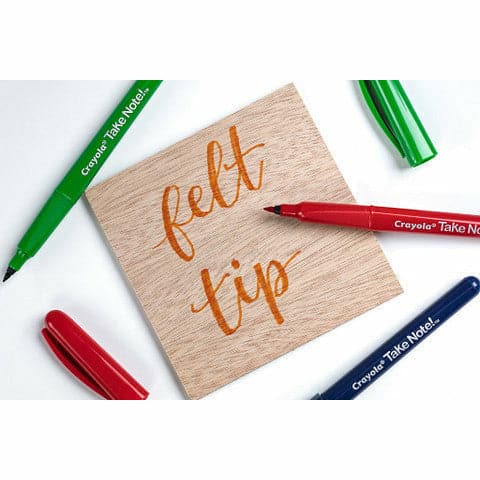 Tan Crayola Take Note! 6 Washable Fine Point Felt Tip Pens Kids Markers