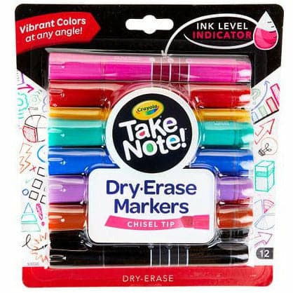 Violet Red Crayola Take Note! 12 ct Chisel Tip Whiteboard Markers (Multiple Colours) Kids Markers