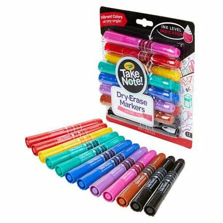 Firebrick Crayola Take Note! 12 ct Chisel Tip Whiteboard Markers (Multiple Colours) Kids Markers