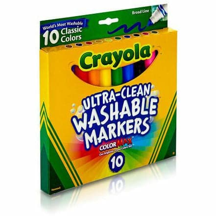 Orange Crayola Ultra-Clean Classic Washable Marker 10 Colours Kids Markers