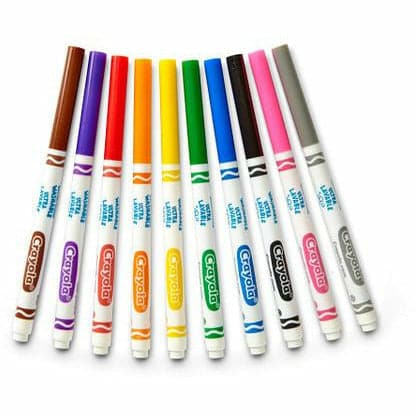 White Smoke Crayola 10 Ultra-Clean Fineline Markers Kids Markers