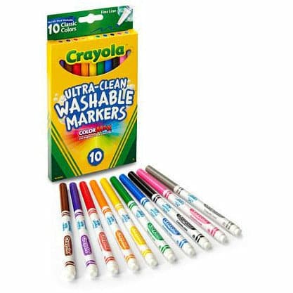 Gold Crayola 10 Ultra-Clean Fineline Markers Kids Markers