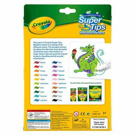 Yellow Green Crayola 20 Super Tips Markers Kids Markers