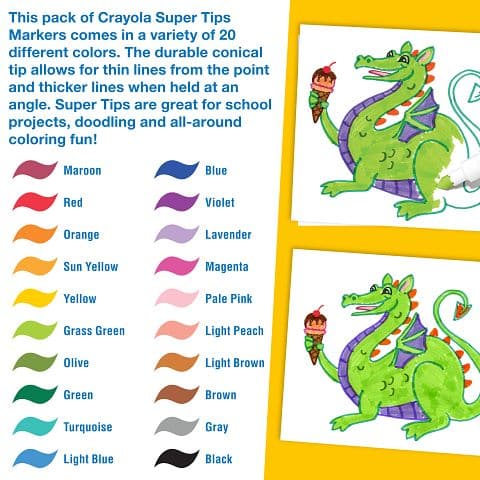 Gold Crayola 20 Super Tips Markers Kids Markers