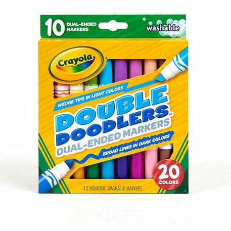 Orange Crayola 10 Markers 20 Colours Double Doodlers Washable Dual-Ended Markers Kids Markers