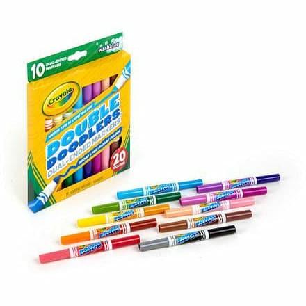 Gold Crayola 10 Markers 20 Colours Double Doodlers Washable Dual-Ended Markers Kids Markers