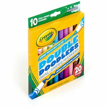 Gold Crayola 10 Markers 20 Colours Double Doodlers Washable Dual-Ended Markers Kids Markers