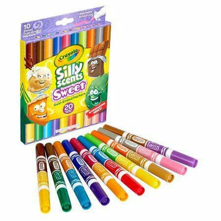 Yellow Crayola 10 Silly Scents Dual-Ended Washable Markers Kids Markers
