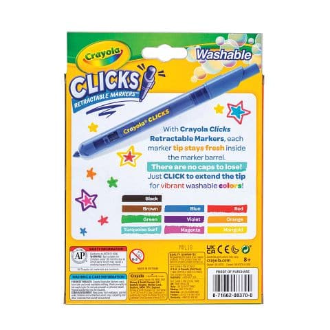 Gold Crayola 10ct Clicks Retractable Markers Kids Markers