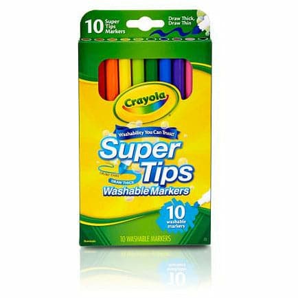 Gold Crayola Washable Super Tips Markers 10 Pack Kids Markers