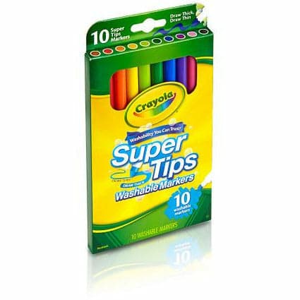 Gold Crayola Washable Super Tips Markers 10 Pack Kids Markers
